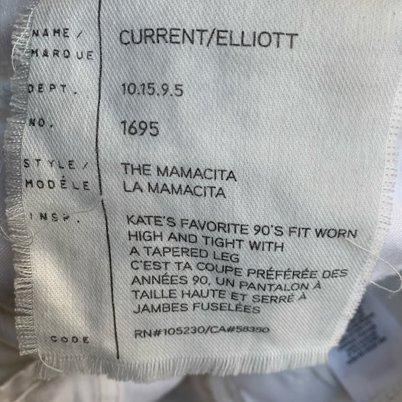 Current Elliott La Mamacita White jeans - Picture 7 of 13